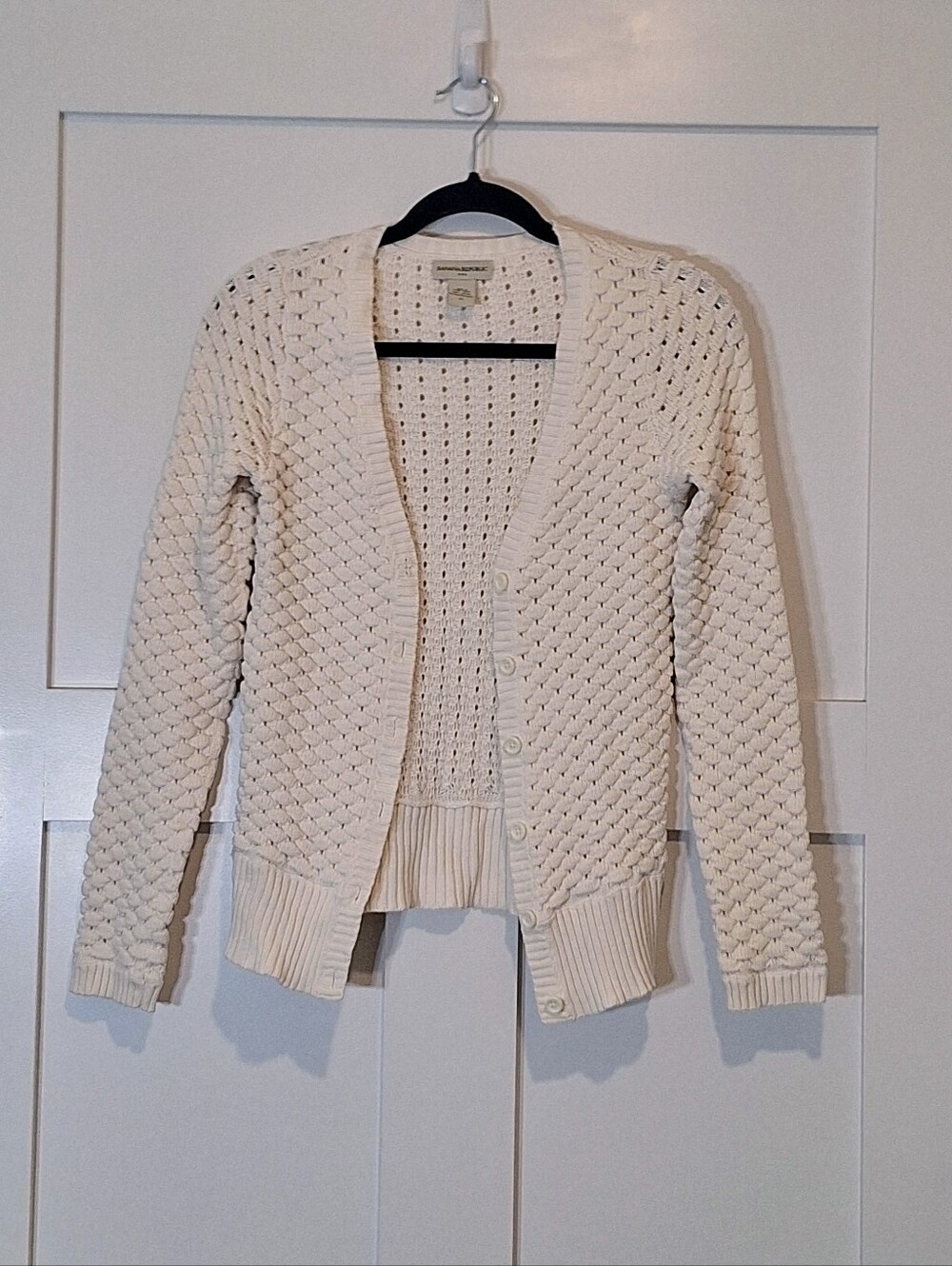 Banana Republic Factory Vintage Cotton Button Down Cardigan Cream Color Size XS